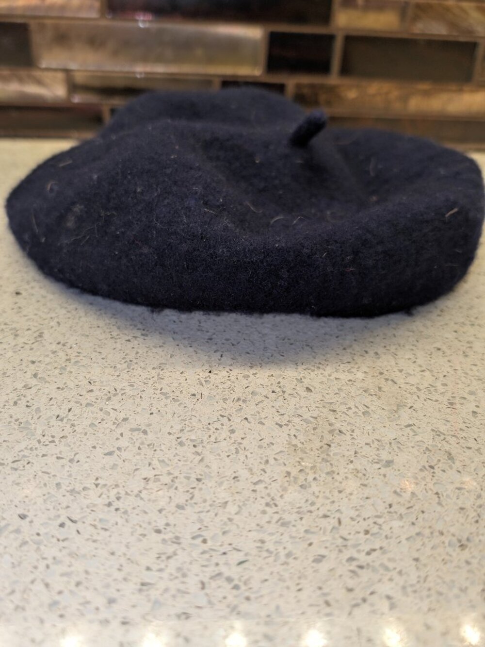 Unbranded Classic Dark Blue 9" x 8 1/2" Wool Beret